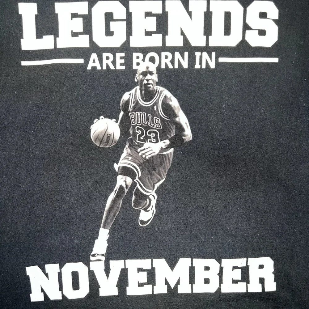 VTG Michael Jordan T Shirt Men's‎ Size XL Black Legends Are Born In November Tee